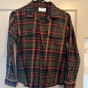 Old Navy Boy's Casual Plaid Shirt - Green and Orange